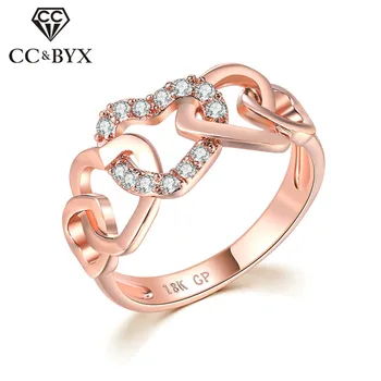 CC Karikagyűrűk nőknek Divat Női ékszerek Üreges szív Cirkónium gyűrű Menyasszonyi eljegyzés Anel csepp szállítás CC1557