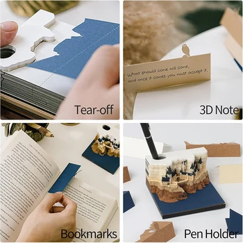 Blokk jegyzettömb jegyzetek Scrapbook naptárral Cube Castle LED 3D jegyzettömb Öntapadó jegyzetek Scrapbook karácsonyi születésnapi ajándék 1