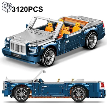 3120PCS Műszaki Rollsed Royced Dawn Kabrió Sportkocsi építőelemek Versenyjármű Assemble Kockák Játékok Fiúk Gyerek ajándékok