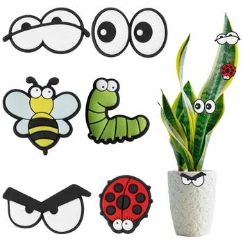 6Db növényi mágnesek Aranyos vicces rajzfilm szemek mágnes Könnyű mágneses növényi szemek dekoráció Növényszéf mágnesek a növény szerelmeseinek