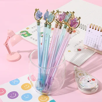 Kawaii Color Star Magic Stick gél toll 0,5mm fekete tinta aláírás toll író toll iskolai irodai írószer aranyos tollak diák ajándék