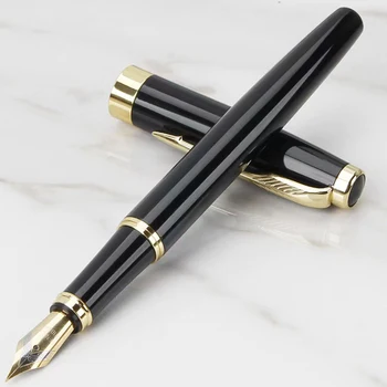 16 db Luxus minőség KD308 Fekete Üzleti iroda Töltőtoll Diák Iskolai írószer kellékek Tinta kalligráfia toll