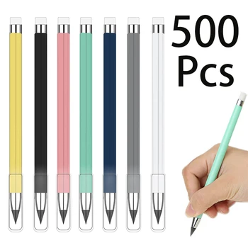 500Pcs Törölhető ceruzák Tinta nélküli Írjon ceruzákat Rajzoló ceruza Örök ceruzák radírral Vázlatkészítés ceruza Forever ceruza
