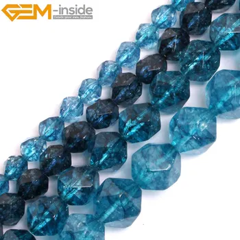 Fazettás festett kék Kyanite kristálygyöngyök Cambay-hez Laza gyöngyök ékszerkészítéshez DIY karkötő 15