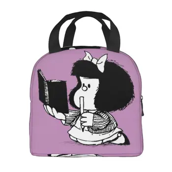 Mafalda notebookkal Hőszigetelt uzsonnás táskák Női Quino képregény rajzfilm Átvehető ebédtáskák munkához Iskolai utazás Food Box 1