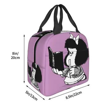 Mafalda notebookkal Hőszigetelt uzsonnás táskák Női Quino képregény rajzfilm Átvehető ebédtáskák munkához Iskolai utazás Food Box 2