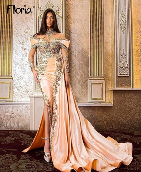Luxus Dubai kézzel készített gyöngyös estélyi ruha 2023 Muszlim hivatalos báli ruhák Arab különleges alkalmi ruhák вечернее платье