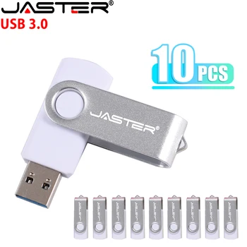 JASTER 10 DB LOT USB 3.0 flash meghajtó 128GB nagysebességű memóriakártya 64GB forgatható PenDrive 32GB ingyenes egyedi logó USB stick 16GB