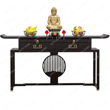 Tömörfa oltár Buddha fülke oltár füstölő bárasztal középső terem Modern stílusú folyosó Guanyin A gazdagság istene imádó szekrény