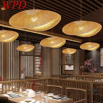 WPD Kortárs bambuszszövés medál loft Ipari stílus Internet Kávéház Étterem Hot Pot Shop Csillár