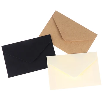 20db/set Klasszikus Kraft üres mini papír ablak borítékok esküvői meghívó boríték ajándék boríték