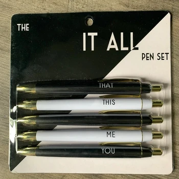 5db műanyag golyóstoll készlet 0,5 mm-es újdonság promóciós tollak felnőtteknek Iskolai írószerek irodai többfunkciós toll