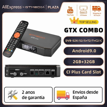 GTMEDIA GTX COMBO 8K 4K H.256 UHD Android 9.0 műholdas TV doboz DVB-S2/T2/C,2G+32G, műholdvevő támogatás CI+ CI Plus kártya