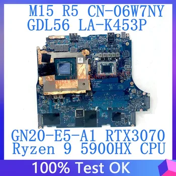 CN-06W7NY 06W7NY 6W7NY DELL G15 5515 GDL56 LA-K453P alaplaphoz Ryzen 9 5900HX CPU-val GN20-E5-A1 RTX3070 100%-ban tesztelt Jó