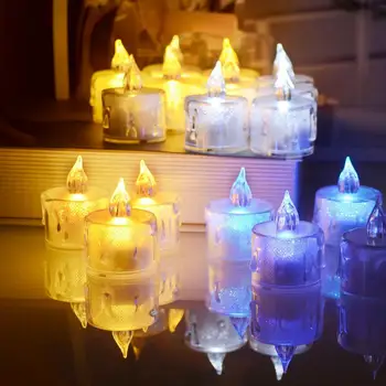 24Pcs elektronikus gyertyafény díszes éjszakai megvilágítás Mini LED gyertyalámpa Party Prop Confession Prayer Church 1