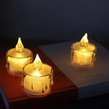 24Pcs elektronikus gyertyafény díszes éjszakai megvilágítás Mini LED gyertyalámpa Party Prop Confession Prayer Church 3