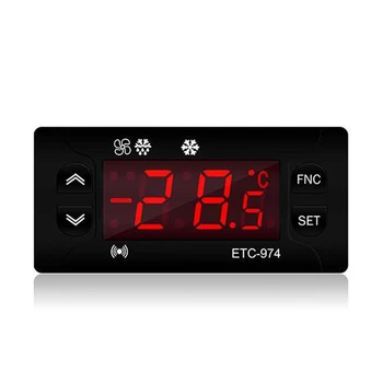 ETC-974 Mini hőmérséklet-szabályozó hűtőszekrény termosztát szabályozó Hőszabályozó NTC kettős érzékelő