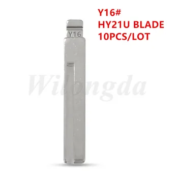10 db/LOT Y-16# Y16 HY21U csere fém vágatlan üres flip távirányítós kulcspenge a Hyundai Kia számára