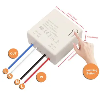  univerzális vezeték nélküli Smart Switch Mini relé vevő fény RF 433Mhz fali panel kapcsoló távirányító 220V LED lámpa ventilátor
