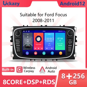 Uckazy 8 Core Android 12 autós multimédia lejátszó ForFord Focus 2 3 4 mk2 Kuga Mondeo Fiesta Transit Connect S-C MAX Carplay RDS